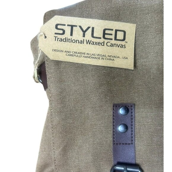 Old School Styled Traditional Waxed Canvas Messenger Bag Adjustable Strap NWT - Picture 7 of 13